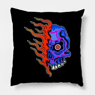 Neon Ghost Skull Pillow