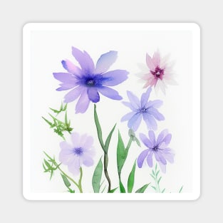 Blue Watercolor Flower Magnet