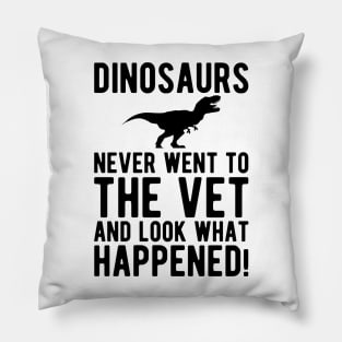 Veterinarian - Dinosaurs never went to the vet and look what happened! Pillow