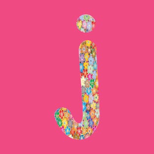 Letter j Lower Case Alphabet j Colorful Flowers Gift T-Shirt