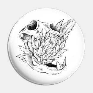 Skeleton Flowers Pin