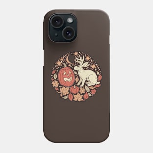 Halloween Friends | Jackalope and Jack-O-Lantern Autumn Art Phone Case