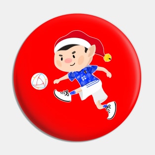 Japan football Christmas elf. Football World Cup soccer T-Shirt Pin