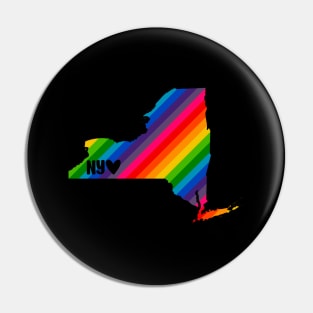 USA States: New York (rainbow) Pin