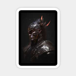 Warrior Portrait Fantasy Painting Dark Character Wild Spirit Epic Magnet