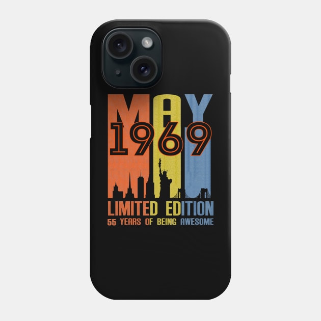 May 1969 55 Years Of Being Awesome Limited Edition Phone Case by nakaahikithuy