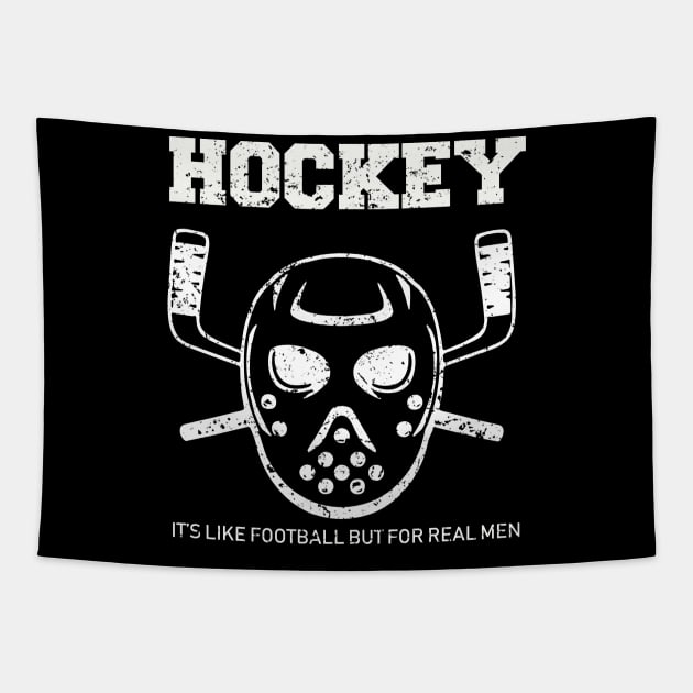 Cool Vintage looking Funny Ice Hockey Vs Football Joke T-Shirt Tapestry by J0k3rx3