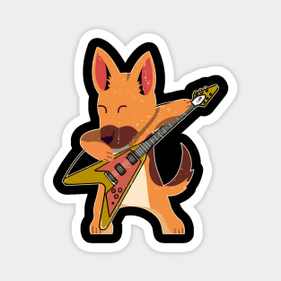 Dog Playing Guitar Rock Rocker Dog Lover Magnet