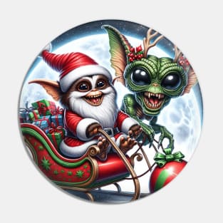 Christmas Gremlin and Alien Pin