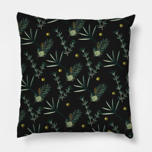 green  pine pattern Pillow