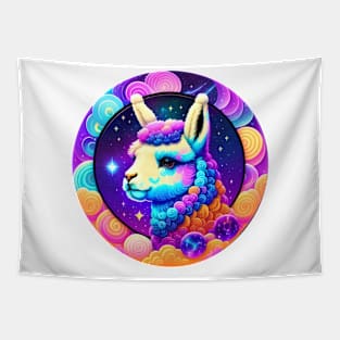 Cute Colorful Llama Funny No Drama Llama Tapestry