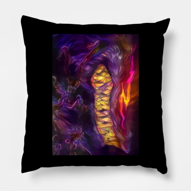 Beast Of Darkness Pillow by hustlart