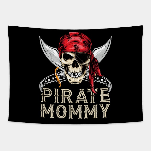 Pirate Mommy Gift Jolly Roger Flag Skull Halloween Mom Tapestry by rhondamoller87