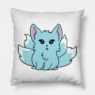 Blue Kitsune Pillow