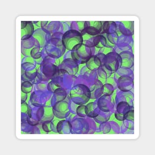 Purple Bubbles with Lime Green Abstract Magnet