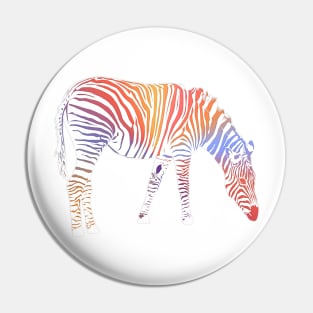 Rainbow zebra, imaginary print Pin