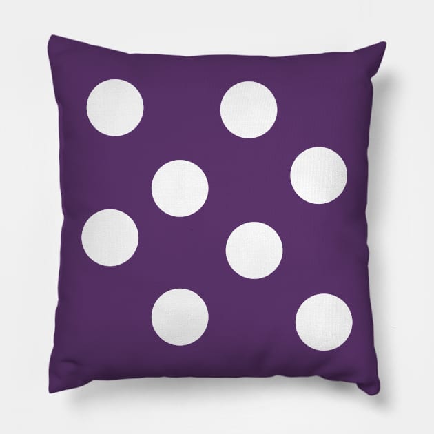 White on Pink Polka Dots Pillow by MacSquiddles