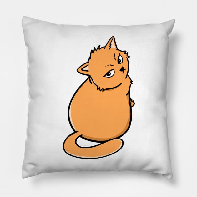 Orange Cat Pillow by yuniizu