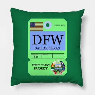 Dallas airport strap tag Pillow