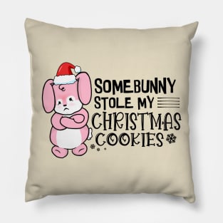 Somebunny Stole My Christmas Cookies Pillow