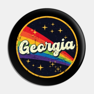 Georgia // Rainbow In Space Vintage Grunge-Style Pin