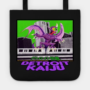 One Eyed One Horned Flying People Mover Surfer! - Pete Coe's Detroit Kaiju Series Tote