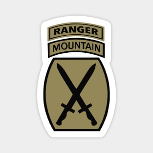 10th Mountain Division Ranger Brown Tab Magnet