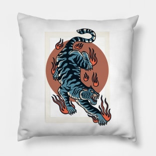 Asian Blue Tiger Pillow