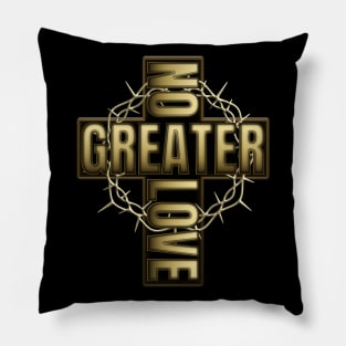 No Greater Love Than Jesus Cross And Thorns Pillow