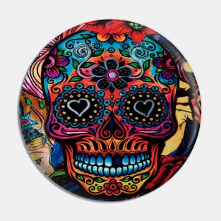 Calavera diente azul Pin