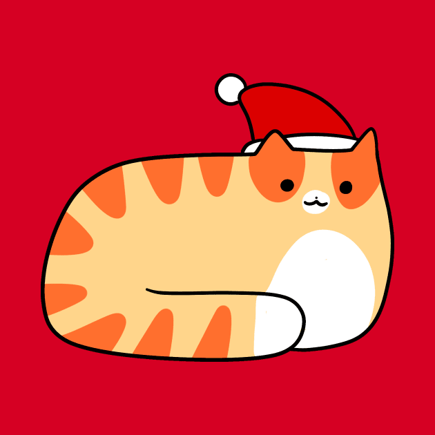 Santa Hat Orange Tabby Cat by saradaboru