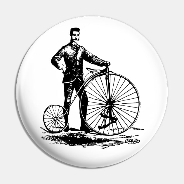 Bicycle-Black-Retro Pin by BonzoTee