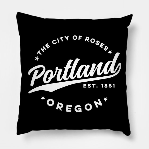 Vintage Portland Oregon City of Roses Retro USA Pillow by DetourShirts