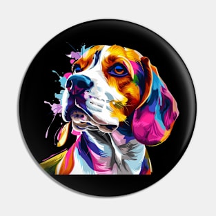 Beagle Dog Colorfull Pop Art Design For Dog Onwer Pin