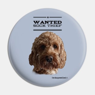 Cockapoo / Doodle Dog Sock Thief Pin