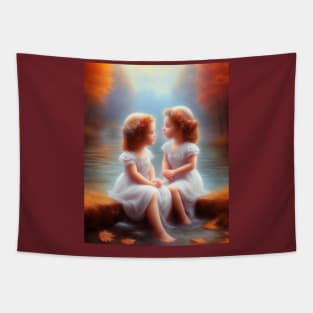 Twins angels Tapestry