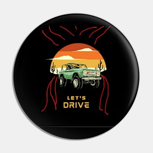 Let’s drive travelling retro Pin