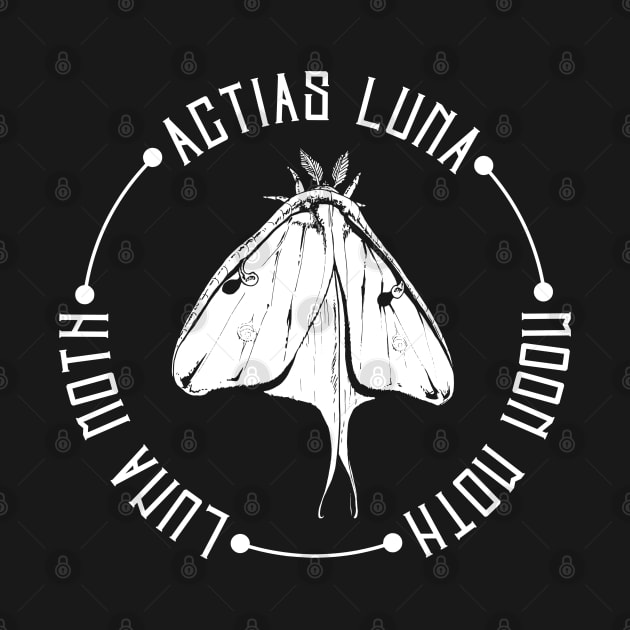 Luna Moth Design (white print) by CreatorJ