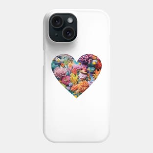 Coral Reef Heart Phone Case