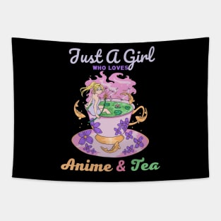 Just a Girl Who Loves Anime & Tea Tapestry