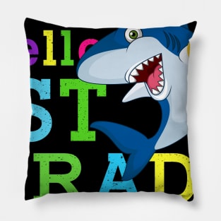 Shark Hello 1st Grade Tshirt Teachers Kids Back to school Gifts Pillow