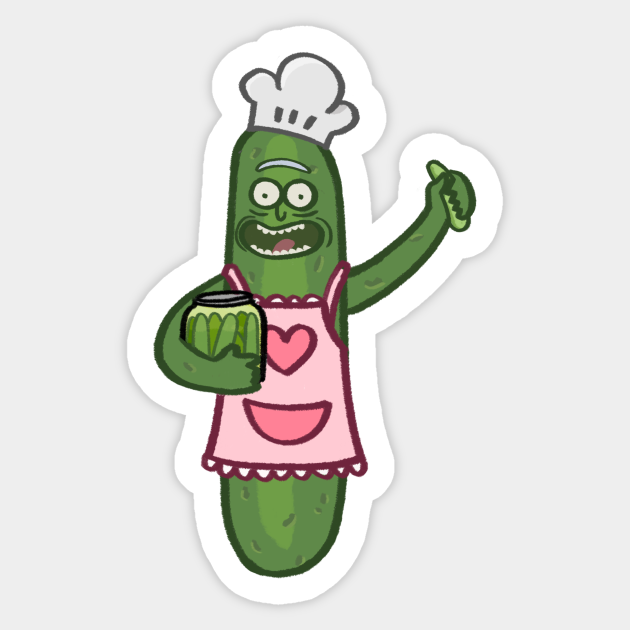 Chef pickle holding jar of pickles cartoon - Pickle Cartoon - Sticker | TeePublic Chef pickle holding jar of pickles cartoon - Pickle Cartoon - Sticker | TeePublic