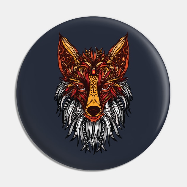 Mandala FOX  colorful cute animal Pin by Midoart