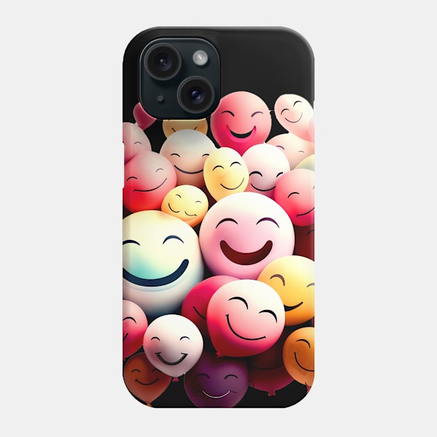 The Magic of Smiles: Be Happy on a Dark Background Phone Case by Puff Sumo