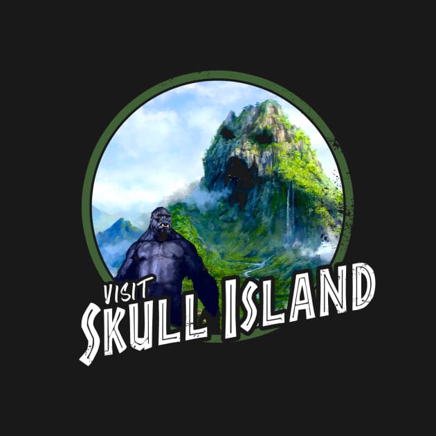 Visit Skull Island (Black Print) by Nerdology