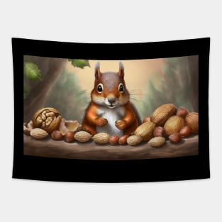 Deez nuts. Cute squirrel illustration Tapestry