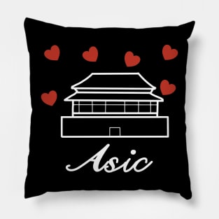 Asia summer travel vintage Pillow