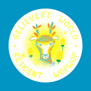 Pastel Carpet-like Texture With Text Version - Believer's World Resident Wopwop 2 T-Shirt