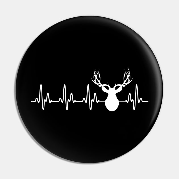 Heartbeat Deer Hunting T-shirt Pin by jMvillszz