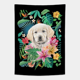 Tropical Golden Retriever Puppy 7 Tapestry